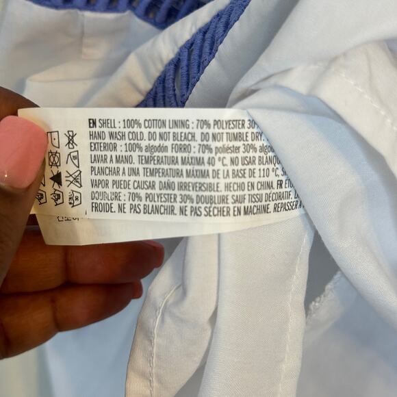 English Factory Dress Women Medium White Rainbow Stripe Poplin Mini Clean Girl - Picture 4 of 11